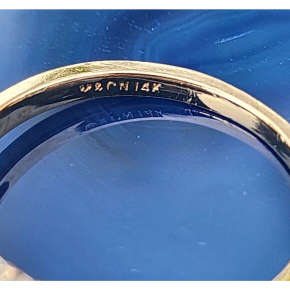 14K Yellow Gold Diamond Cluster 3 Tier Open Work Accent Ring - Picture 8 of 12